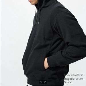 Uniqlo Sweat Pullover Hoodie Black M NWT